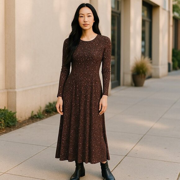 & Other Storties Long Sleeve Knit Maxi Dress- size 6 - Picture 1 of 8